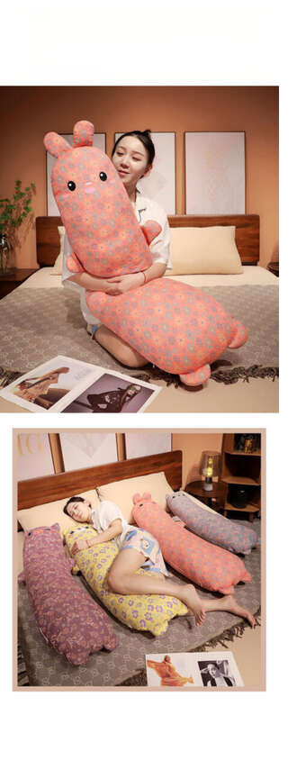 Triple Jacquard Animal Dolls Cartoon Long Plush Toys For Girls Sleep, Legs Clip Pillow_voghion.com
