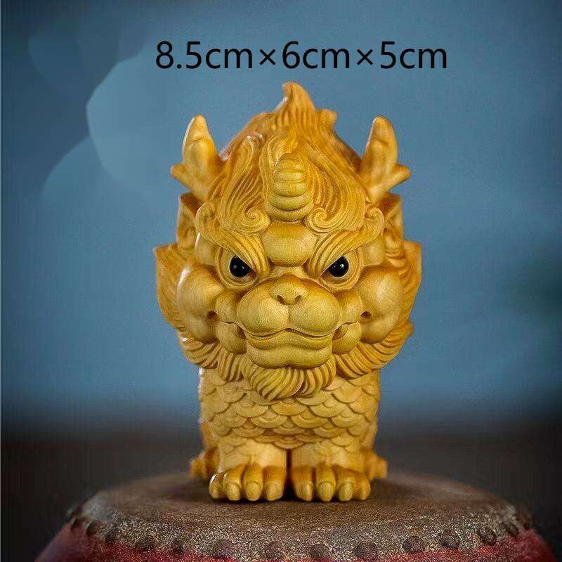 Cliff Cypress fafaragó fogantyú, Qilin Auspicious Beast Town House Kézművesség, Játéktárgyak, Autódíszek, Otthon_voghion.com