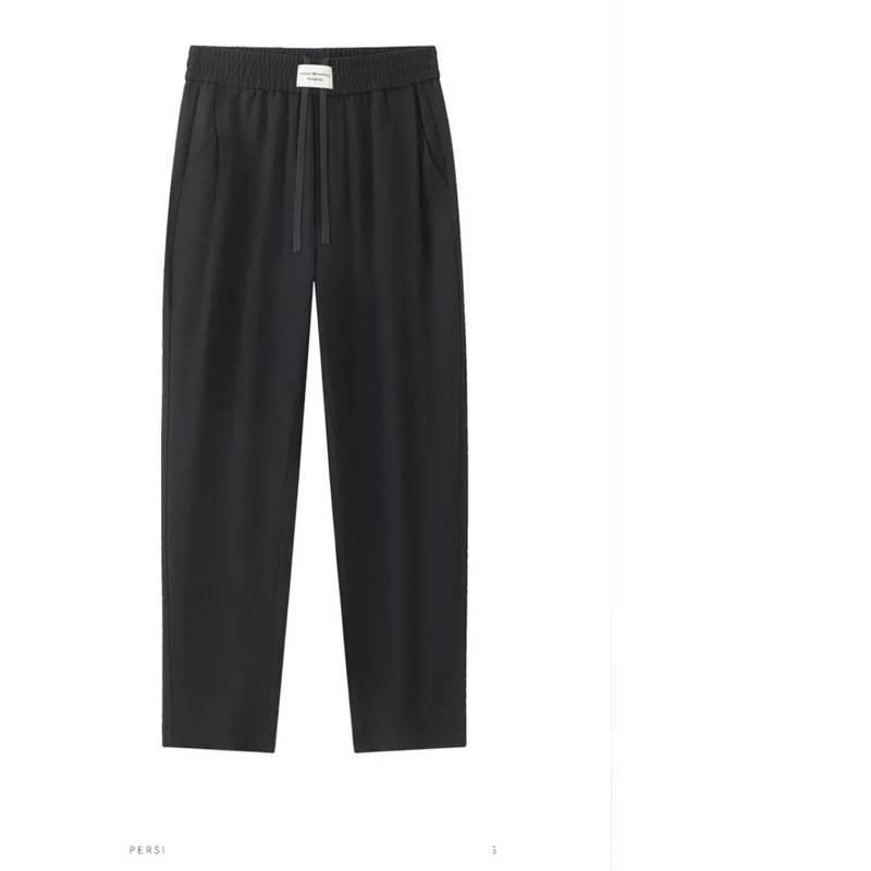 Pantalones chinos drapeados para hombre: pantalones de verano transpirables con corte holgado y silueta entallada unisex para un estilo informal elegante y de oficina._voghion.com