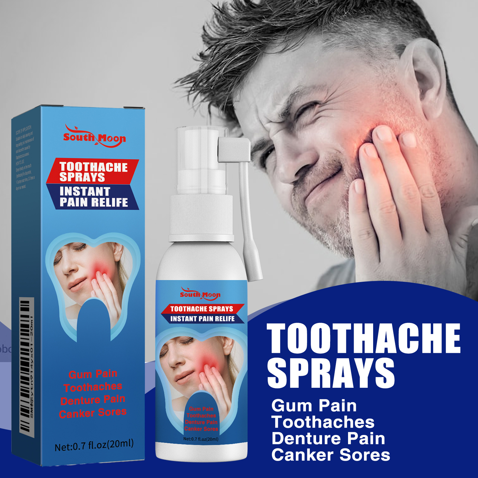 South Moon Mundpflegespray, Pflege für die Zähne, Linderung von Zahnbeschwerden, sanftes Mundpflegespray_voghion.com