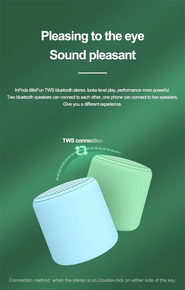Aron 16 Renkli Kablosuz V5.0 Bluetooth Hoparlör Taşınabilir Akıllı Ses Kutusu TWS Stereo Müzik Subwoofer Desteği TF Kartı_voghion.com