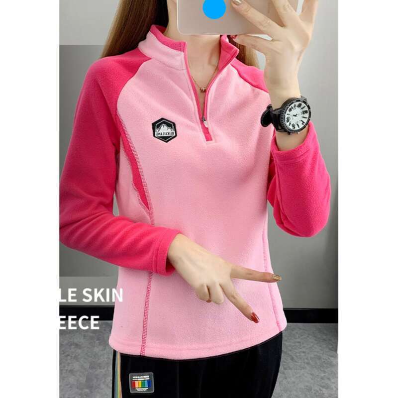 Felpe con cappuccio in pile da alpinismo per donna, primavera e autunno, per sport e tempo libero, calde magliette a maniche lunghe in velluto elasticizzato_voghion.com