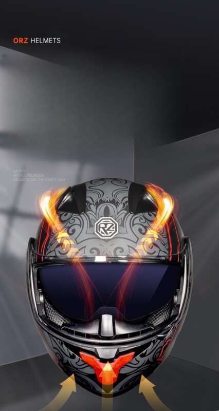 Orz New Revealed Double Lens Men's And Women's Four Seasons Motorcycle Travel Cruise Helmet Large_voghion.com
