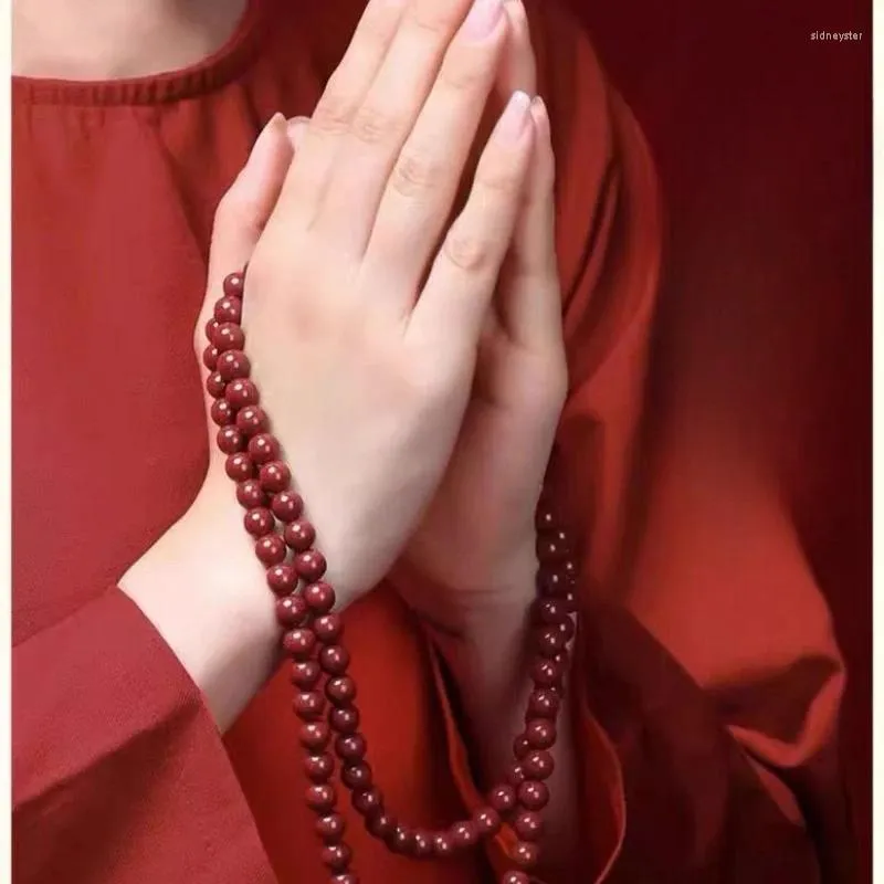 Strang Zinnober 108 Buddha Perlen String Bedeutung schön_voghion.com