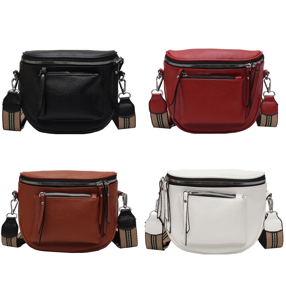 С доставкой Damen Vintage Leder Crossbody Schulter Taschen für Frauen Brust Tasche 2023 Marke Dame Trend Handtaschen Fanny Pack_voghion.com