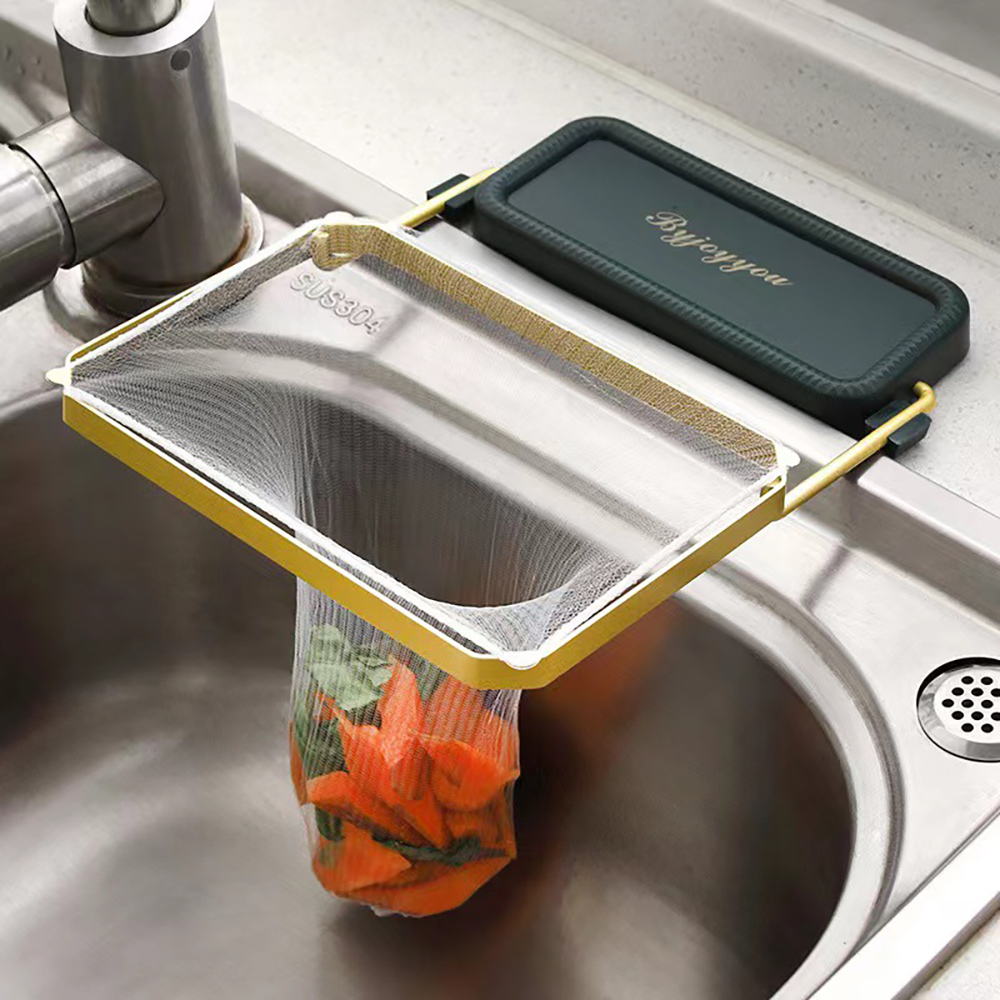 Supporto per filtro per lavello da cucina, pieghevole, per lavello, con rete per rifiuti, mensola anti-intasamento, monouso, per rifiuti, in rete_voghion.com