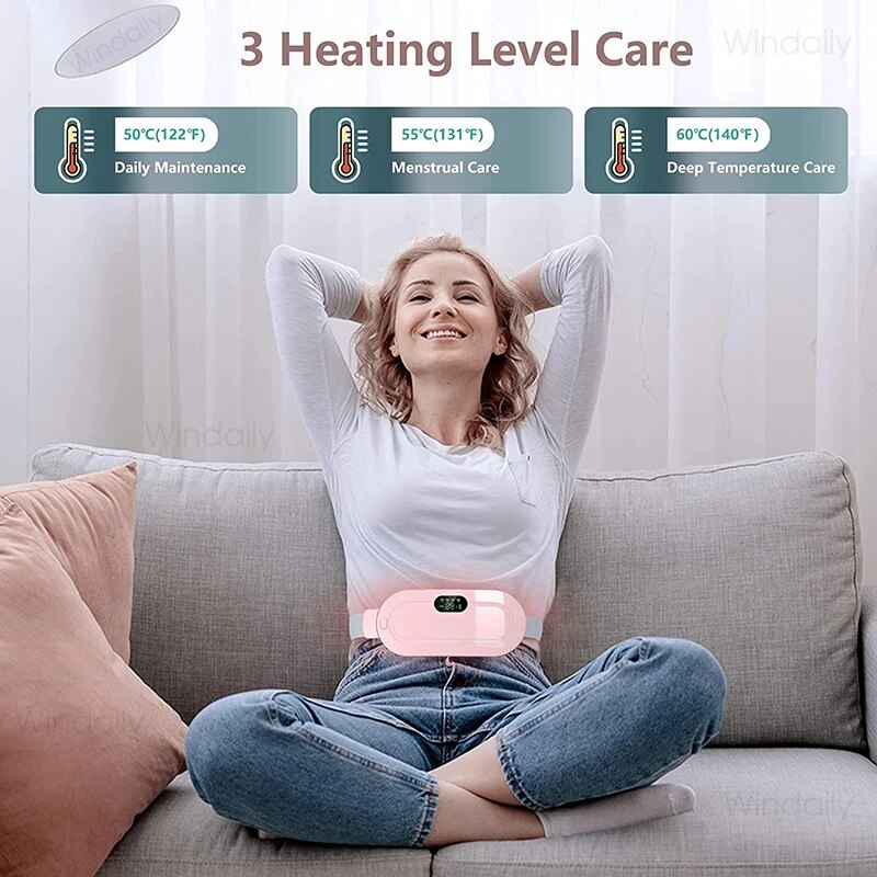 Beauty Care shop Heating Electric Menstrual Pad Smart Warm Palace Belt Abdominal Belly Vibration Massager Period Pain Relief Wa_voghion.com