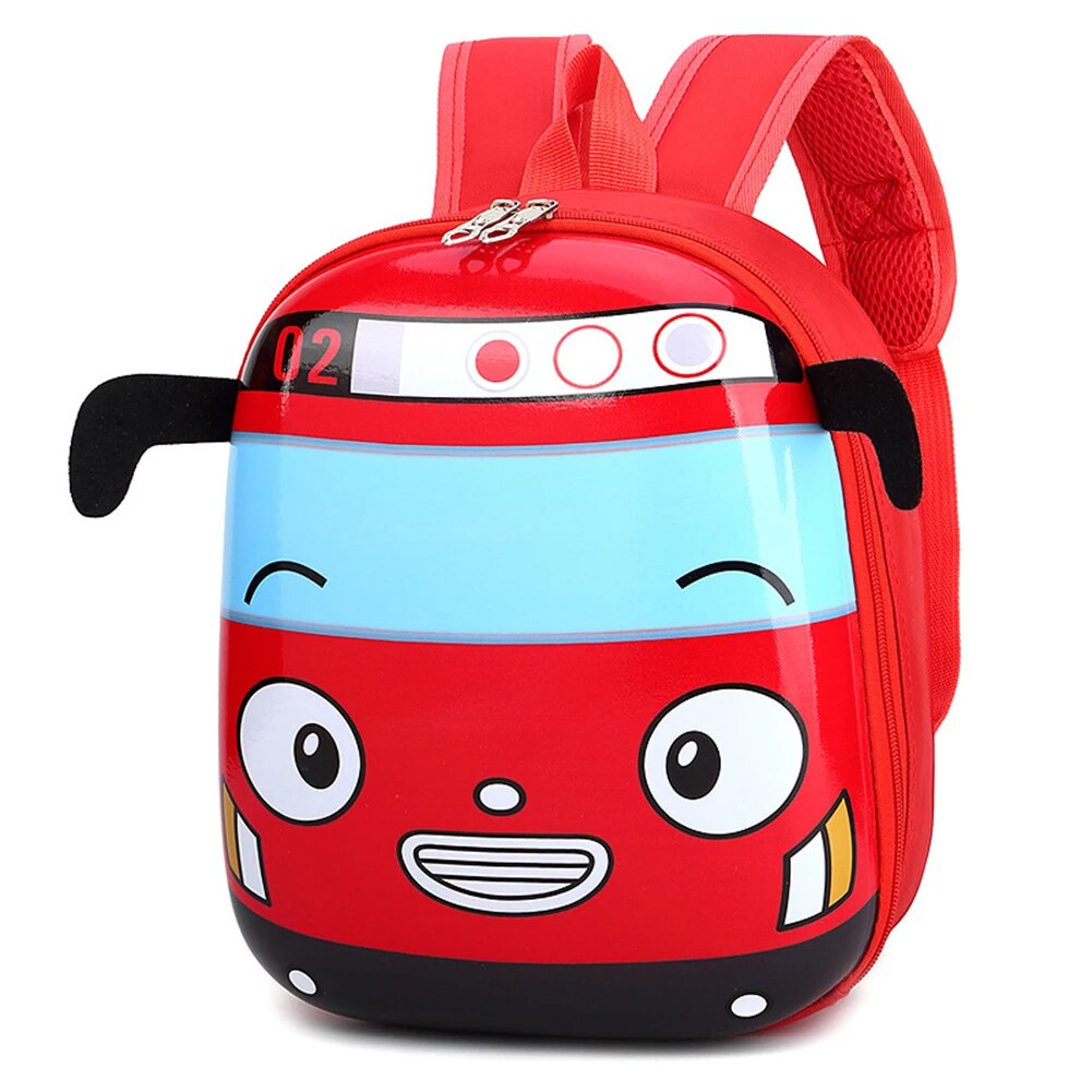 Zaino per bambini in 3D con bus dei cartoni animati, per la scuola materna, per bambini piccoli, da viaggio_voghion.com