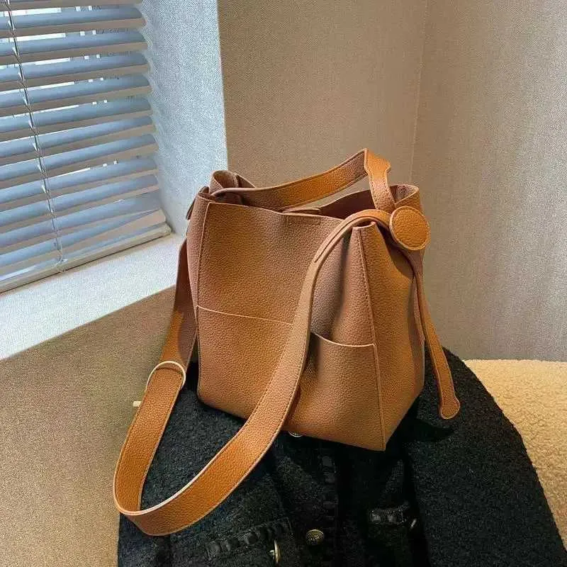 Eimer-Schulter-Seitentaschen für Frauen 2024 Weibliche Designer Trend Kleine Leder Umhängetasche Geldbörsen und HandtaschenC241105_voghion.com