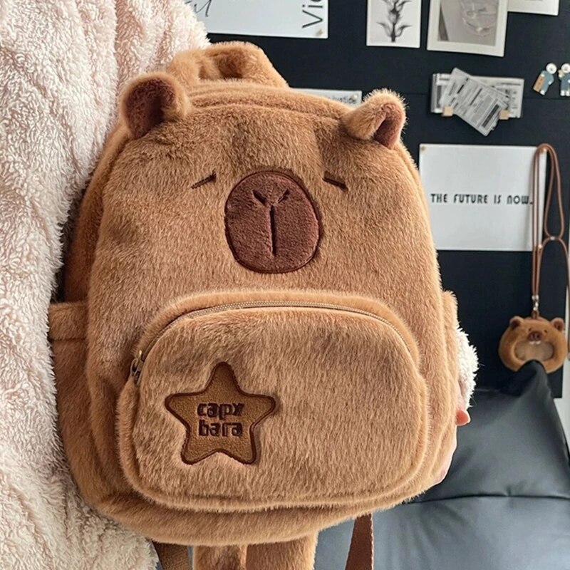 Mini zaini per bambole di peluche da donna Zaini capibara per adolescenti per tutti i giorni_voghion.com