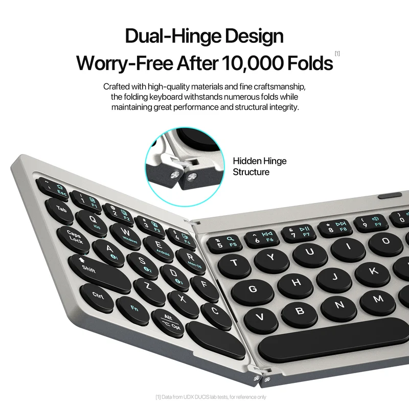 Foldable Bluetooth Mini Keyboard With Touchpad & Holder For Phones Tablets PC IOS Android Windows Mac Compatible_voghion.com