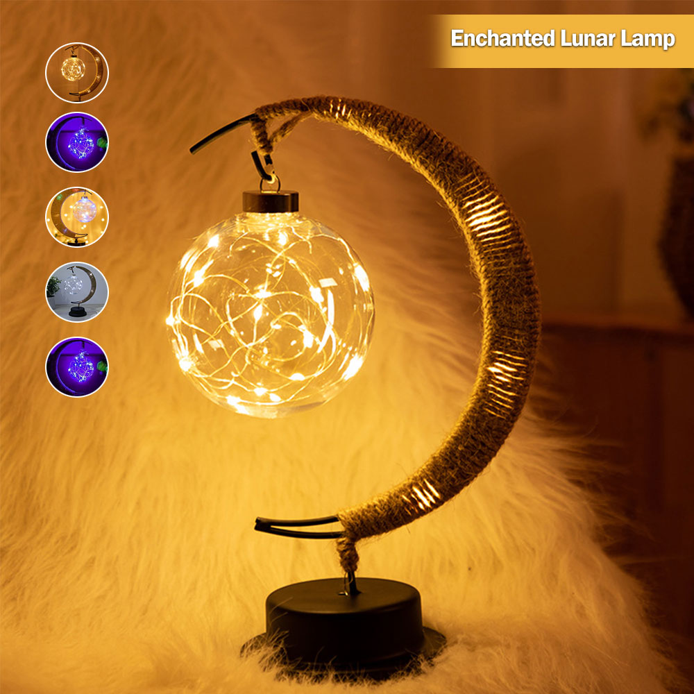 LED Månelampe Natlys EID Mubarak Ramadan Dekoration Bordlamper Natlys Boligdekoration Sovende sengelampe_voghion.com