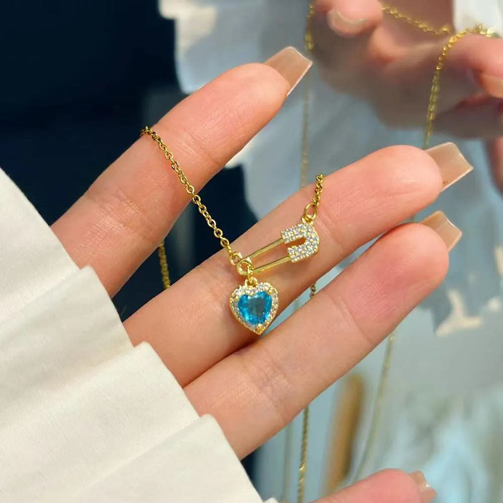 Collana con ciondolo a forma di cuore, 1 pezzo, per donne, con cristalli, per coppie, regalo di gioielli._voghion.com