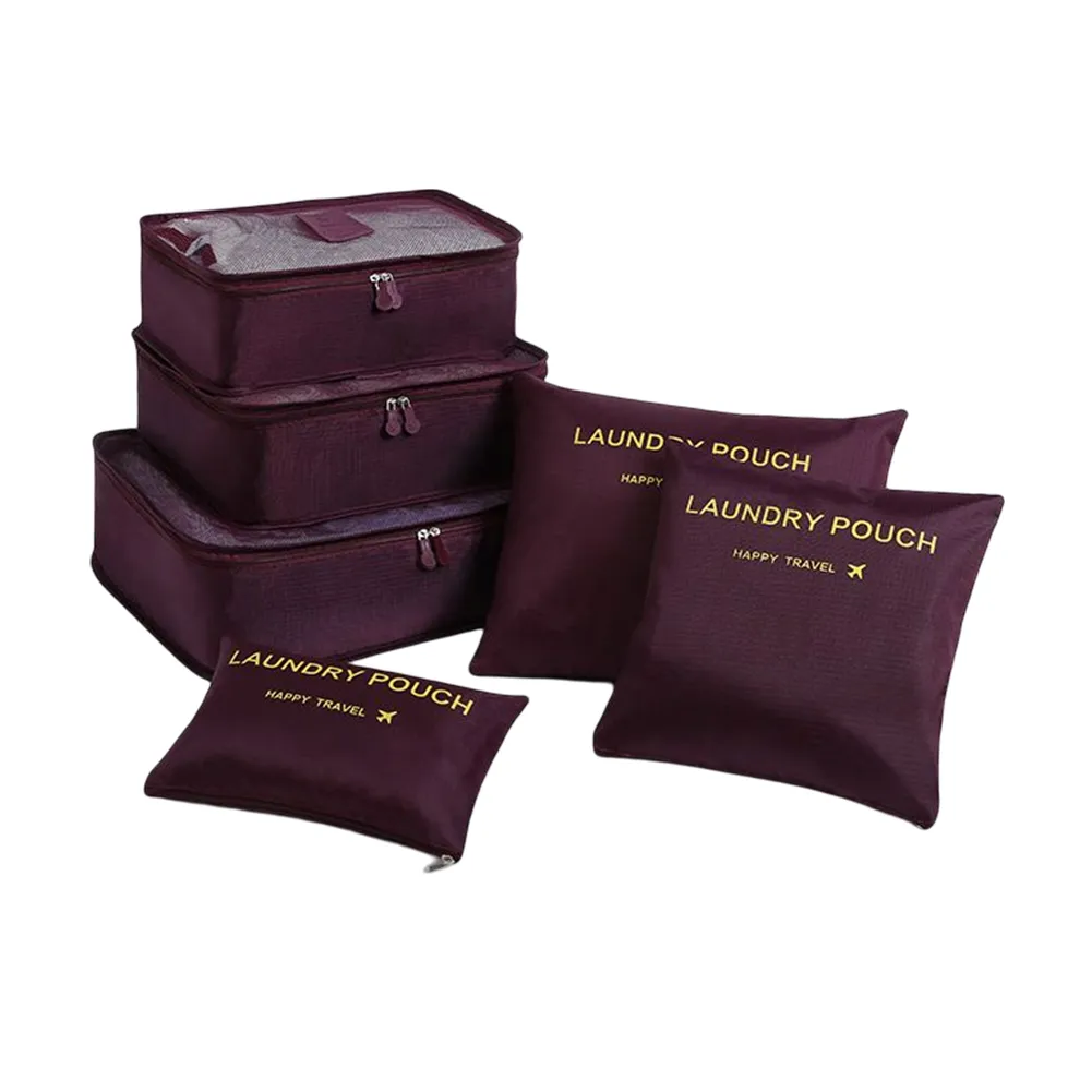 6pcs/set Travel Cases Thickening Lage Storage Bag Waterproof Foldable Space Saving For Family Vacation Skiing Camping_voghion.com