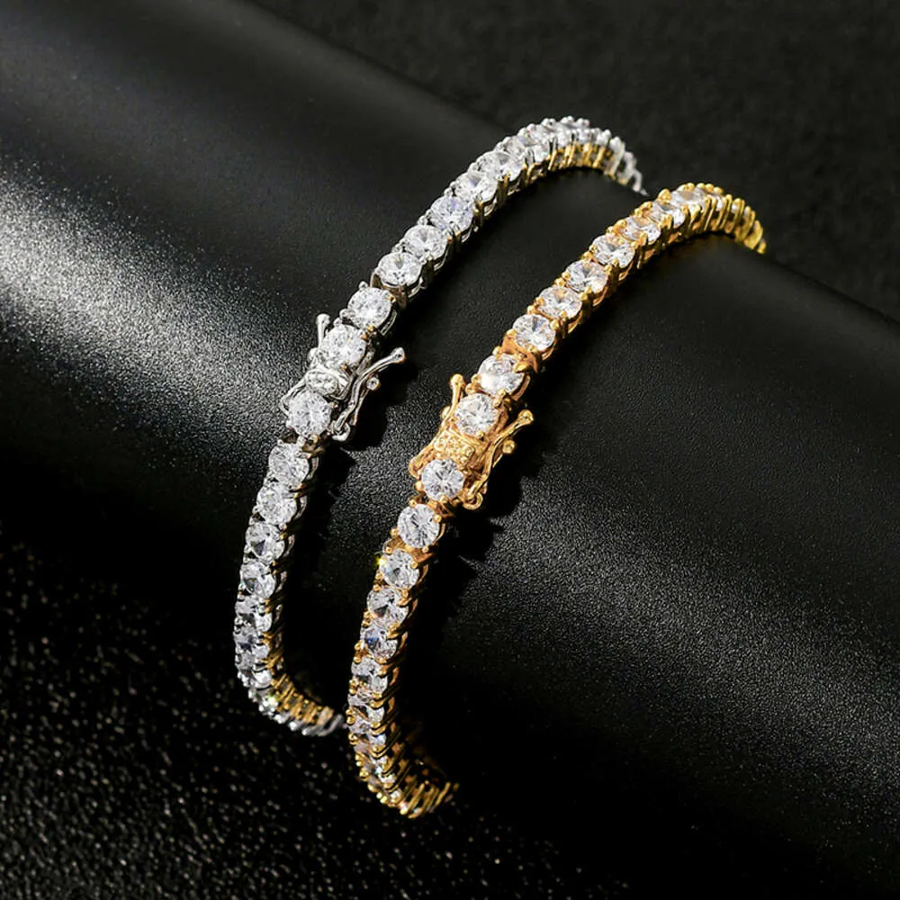 Sterg Sier Moissanit Kette Bracelet Fein Bijouen GRA Zertifikat VVS VS Dia Halskette Hip Hop Stil Tenniskette_voghion.com