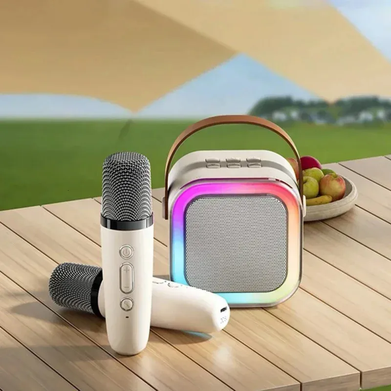 K12 Karaoke Hine Portable Bluetooth 5.3 PA Speaker System With 1-2 Wireless Microphones Home Family Singing Kids Xmas_voghion.com