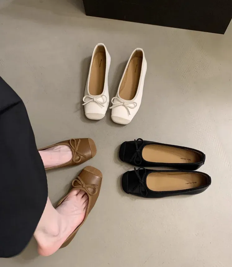 Scarpe da barca con fiocco primaverile da donna, punta quadrata, slip on, comode, da principessa, atos Mujer 1782N 240705_voghion.com