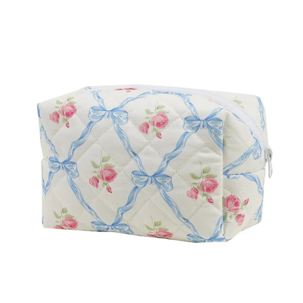 Borsa da viaggio portatile, casual, da donna, piccola, con pochette porta trucchi, grande capacità, in cotone e rosa._voghion.com