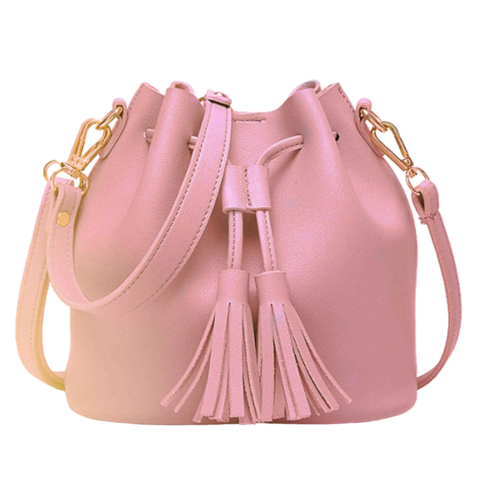 Womens Bucket Hobo Drstring Shoulder Ladies Handbags PU Leather Satchel 2 Way Bag for Winter FemaleC241104_voghion.com
