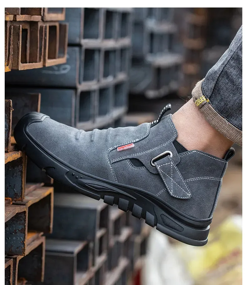 Chaussures de sécurité pour hommes, en cuir de vache, avec tête composite, anti-clou et antistatique, pour le soudage 241205_voghion.com