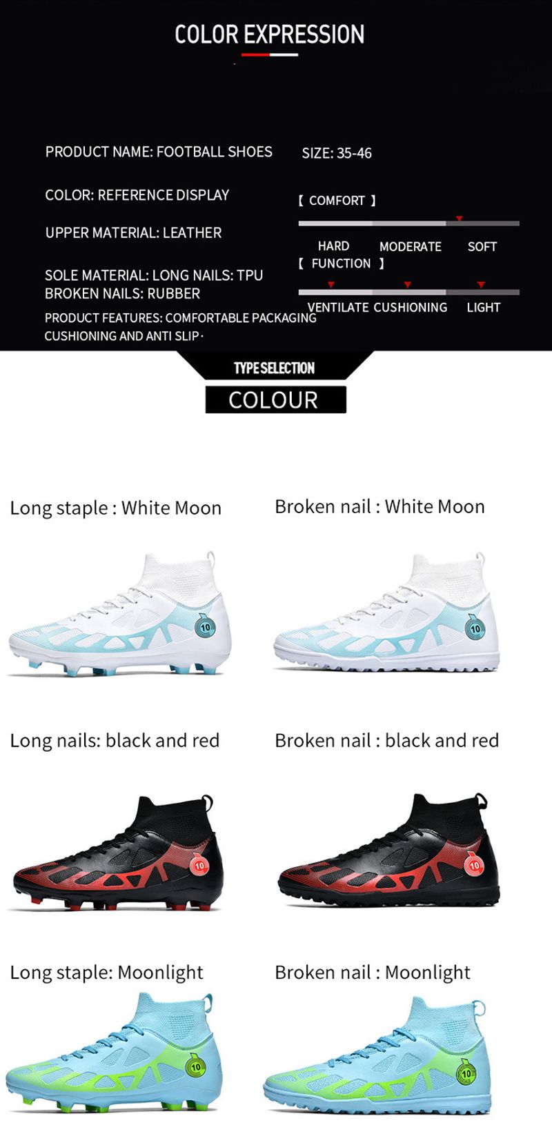 High Top 2023 Herbst Neue Lange Kurze Nagel Fußball Große Größe 46 Jungen Erwachsene Sport Schuhe_voghion.com