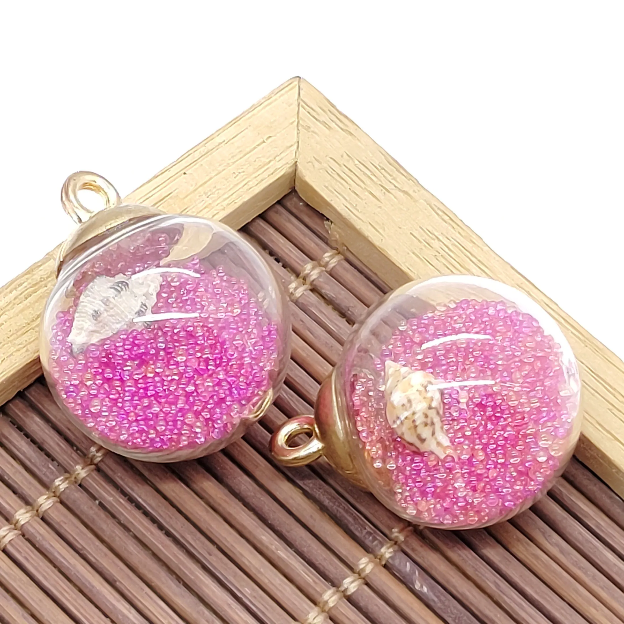 Kolye Kolye 5 adet Cam Top Şeffaf Deniz Kabuğu Charm Bayan Moda Yapımı Kendin Yap Kolye Küpe Bilezik Takı_voghion.com