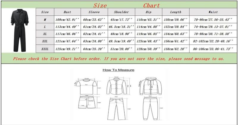 2024 Mænd Ensfarvet Jumpsuit Playsuit Knapper Casual Cargo Tøj Overalls Turn Down Krave Langærmet Oversized_voghion.com
