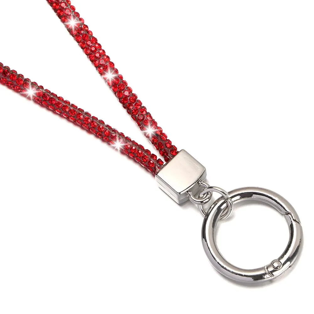 Portachiavi con brillantini, cristallo scintillante, corda anti-smarrimento, cordino per appendere, cordino per telefono con strass_voghion.com