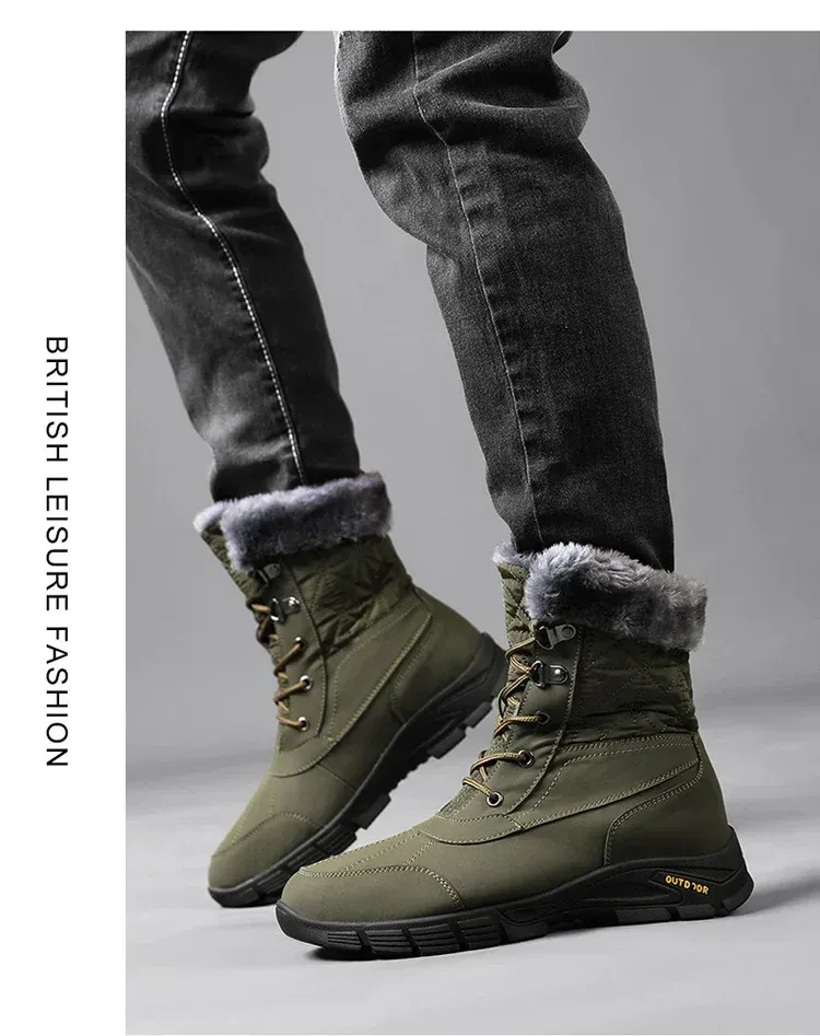 Heren High-end Snowboots Winter Mode Pluche Isolatie Antislip Waterdicht Slijtvast Katoenen Schoenen Buiten_voghion.com