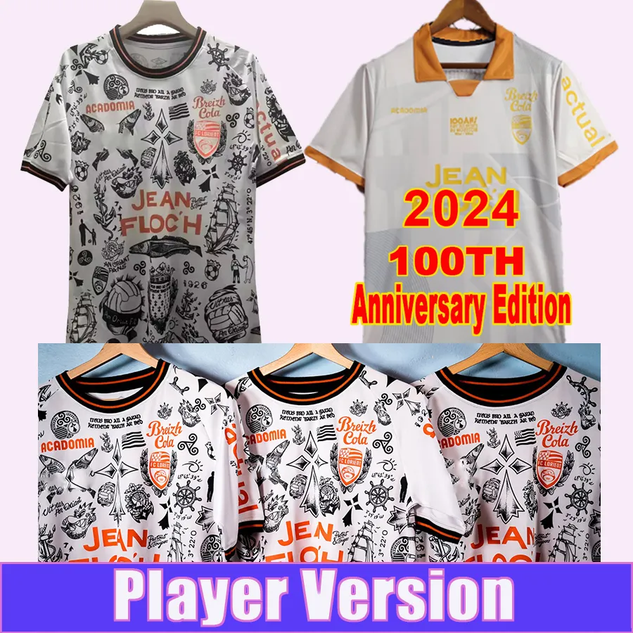 2324 Lorient Mens Soccer Jerseys Tattoo Special GRBIC LE FEE BOZOK BOISGARD MARVEAUX 2024 100th Anniversary Edition_voghion.com