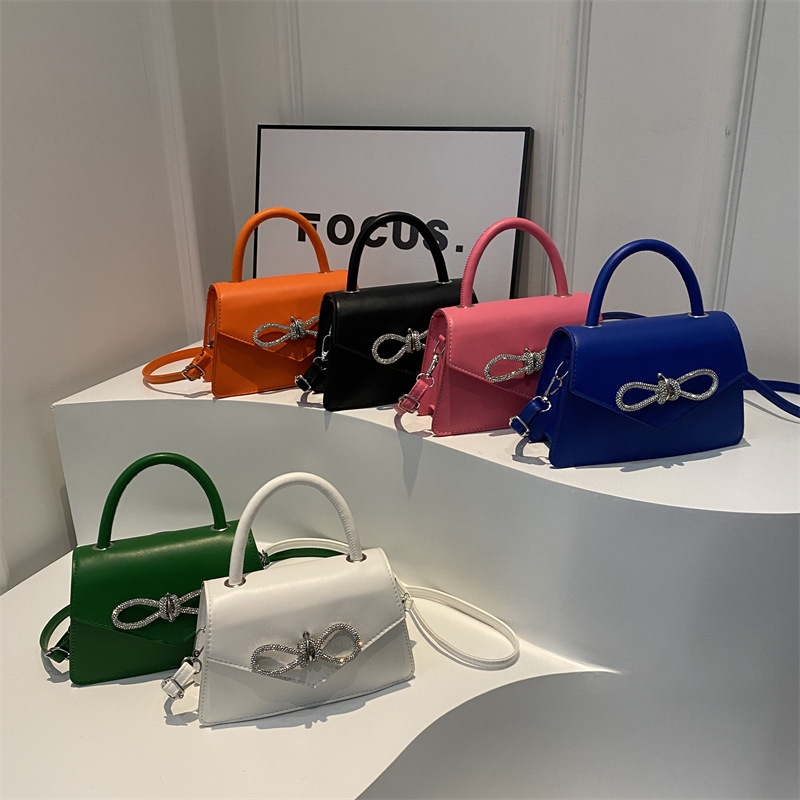 Nuova moda fiocco borsa a mano piccola quadrata 2024 popolare versatile borsa a tracolla monospalla per le donne_voghion.com