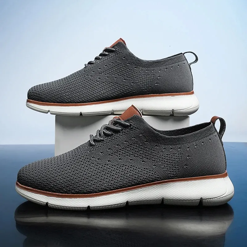 Herenschoenen in maat 39-48, casual Oxfords, gebreid, lichtgewicht en ademend, geschikt voor autorijden en woon-werkverkeer._voghion.com