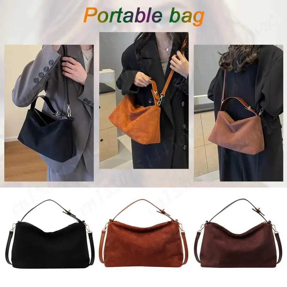 New Shoulder Bag for Women Suede Hobo Adjustable Strap Handbag With Inner Pocket Satchel Purse Zipper Crossbody Ba241104_voghion.com