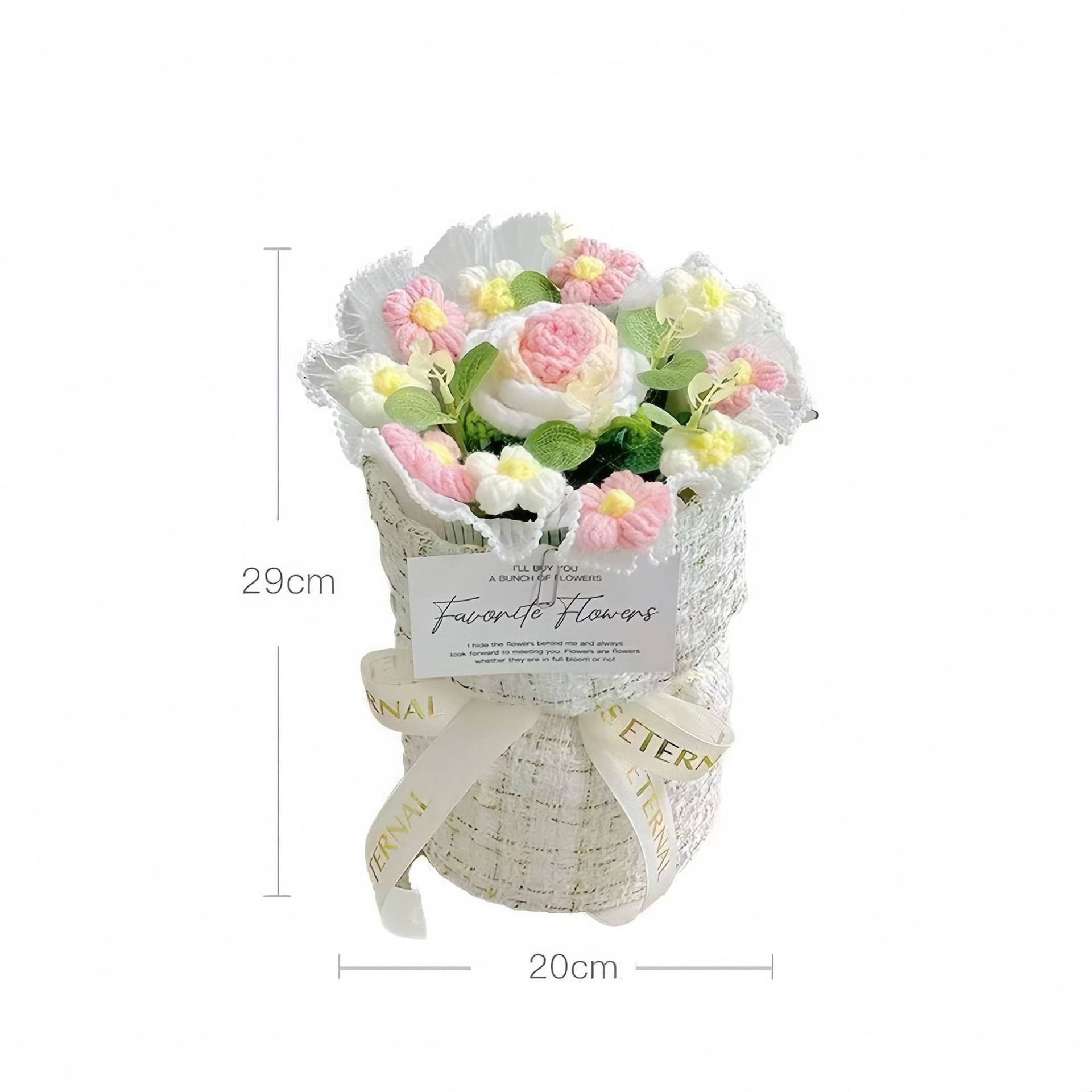 Gestrickter Blumenstrauß Handgefertigtes Florales Geschenk_voghion.com