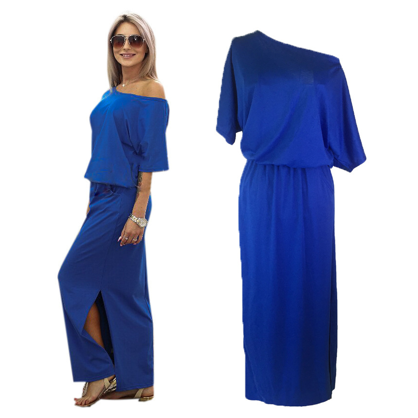 women's clothing european and american summer side slit pocket loose dress