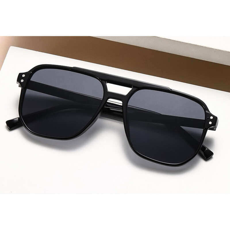 Óculos de sol piloto com lentes anti-UV para mulheres, óculos de sol com lentes duplas, estilo oceano vermelho e anti-UV_voghion.com