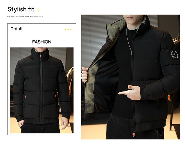 Herrenbekleidung Herren Stehkragen Pufferjacke - Winter Thermomantel mit modischer Steppung (Oversize Trendy Style)​​_voghion.com
