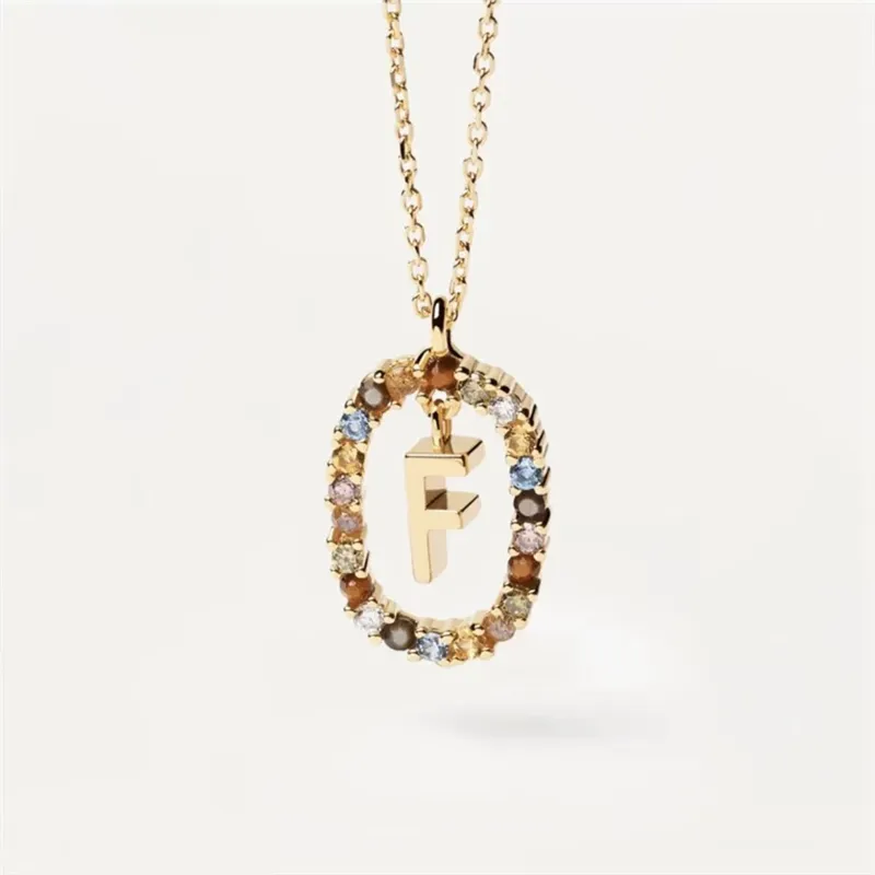 Halskette Mit Initialen-anhänger Strass Buchstabe Damen Schmuck_voghion.com