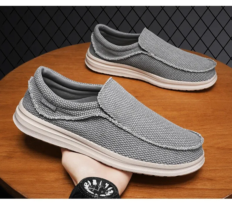 Chaussures décontractées pour homme, printemps-été, en toile respirante et confortable, semelle souple vulcanisée, idéales pour la marche, la conduite et les activités de plein air (réf. 241205)._voghion.com