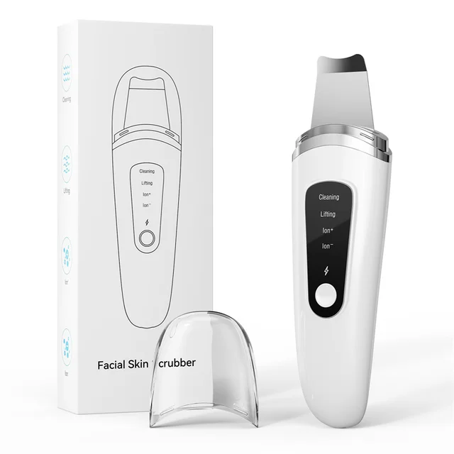 Spatule exfoliante à ultrasons pour le visage, grattoir et éliminateur de points noirs, nettoyeur de pores, nettoyage en profondeur du visage_voghion.com