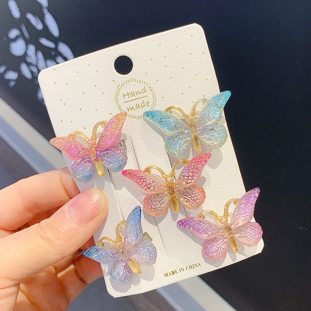 Dolce farfalla fermagli carino donne sfumato piccole forcine mini neonate colori barrette copricapo accessori per capelli_voghion.com