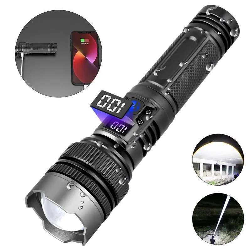 Led Tactical Flashlight Super Bright Rechargeable Usb-c Torch_voghion.com