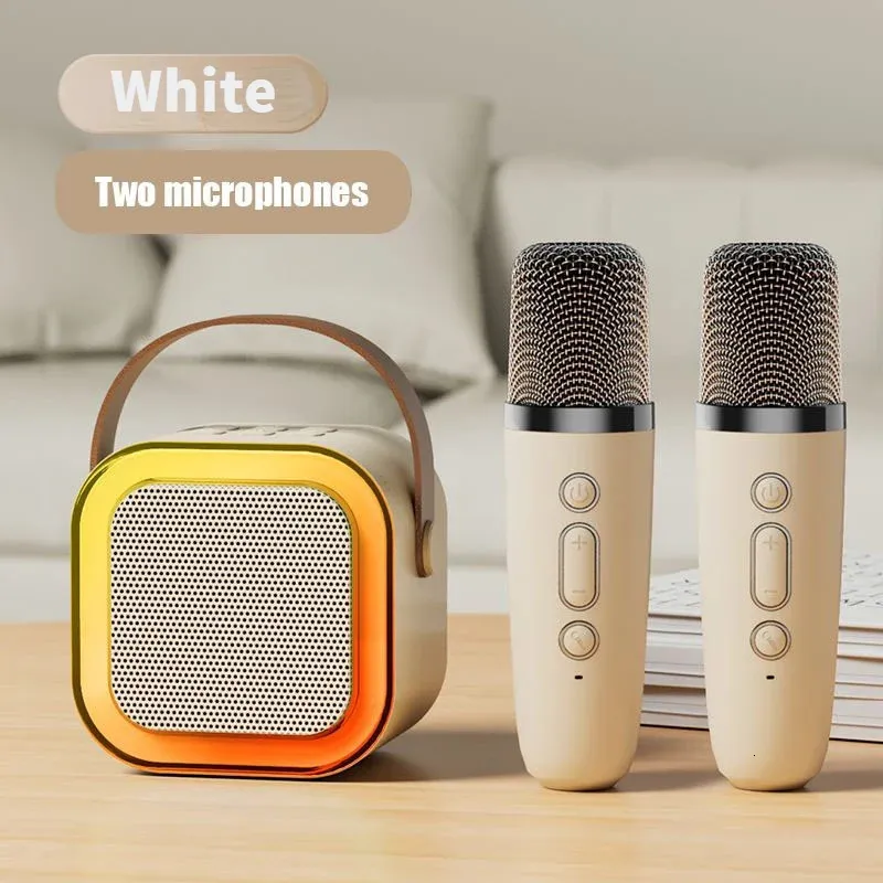 K12 Karaoke Hine Portable Bluetooth 5.3 PA Speaker System With 1-2 Wireless Microphones Home Family Singing Kids Xmas_voghion.com