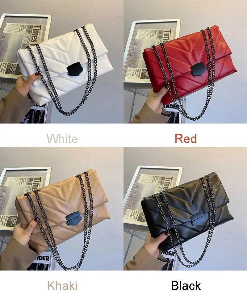 Ketten Schulter Frauen PU Leder Achselhöhle Mode Messenger Kleine Klappe Umhängetasche Dame Einkaufstasche femmeC241103_voghion.com