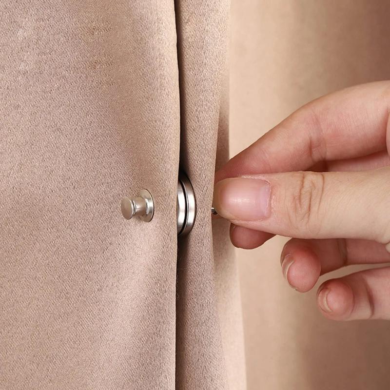 1Pairs Magnetic Curtain Button Room Accessories Nail Free Button Window Screen Decorative Adjustment Magnet Detachable Buckle_voghion.com