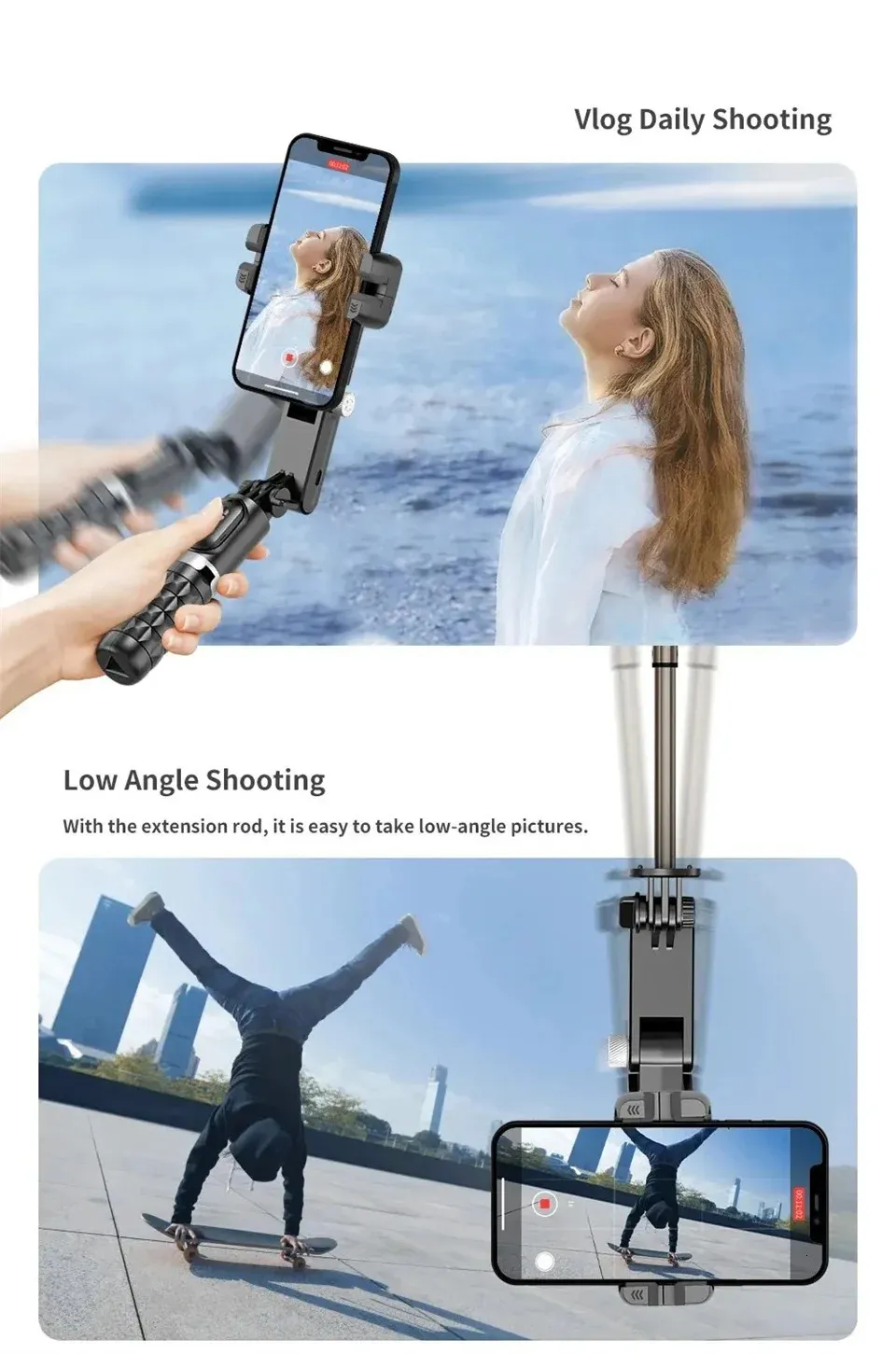 FANGTUOSI 360 Swivel Universal Joint Selfie Stick Tripod With Shutter Fill Light Smartphone Live/Log Stabilizer After_voghion.com