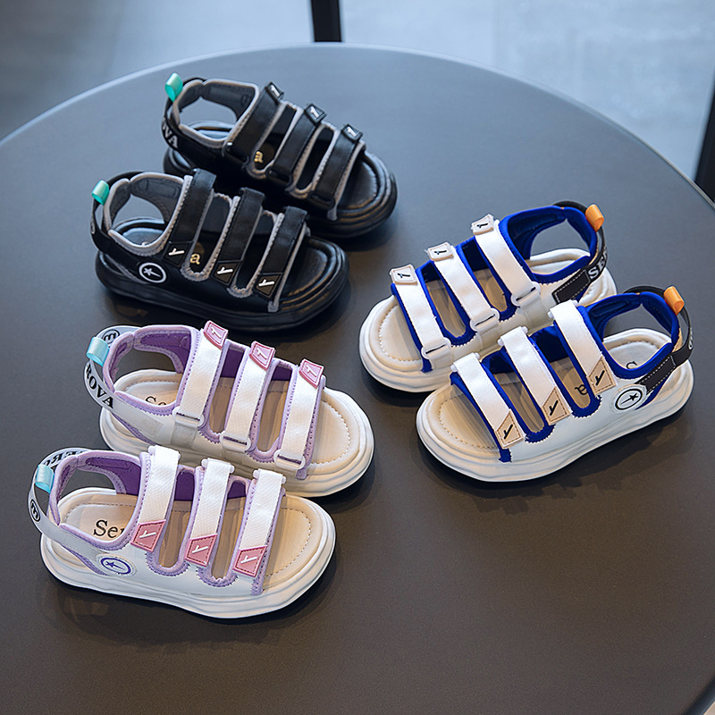 2024 Summer New Colored Sandals for Beach Shoes, Boys' Sports Sandals, Middle and Large Children's Lightweight Shoes_voghion.com