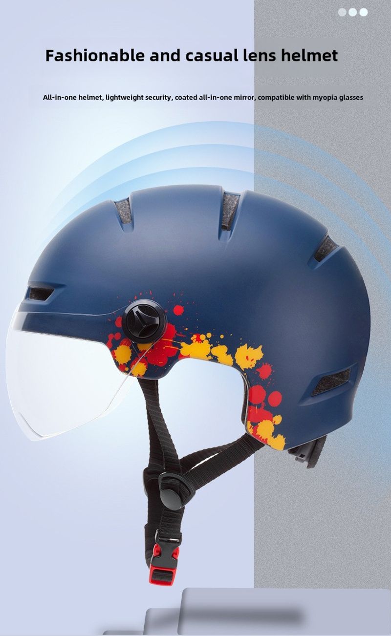 Factory Wholesale Electric Four Seasons Universal Bicycle Mountain Bike Riding Helmet With Goggles Taillight_voghion.com