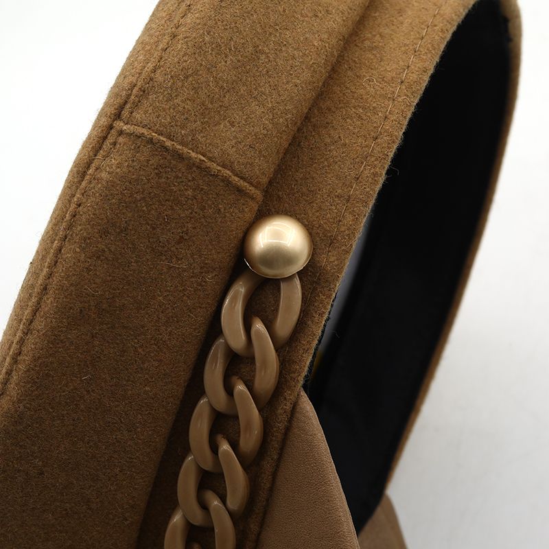 Semplice berretto ottagonale semplice da donna, cappelli autunnali invernali per donne, cappello casual in lana, berretto retrò britannico da pittore_voghion.com