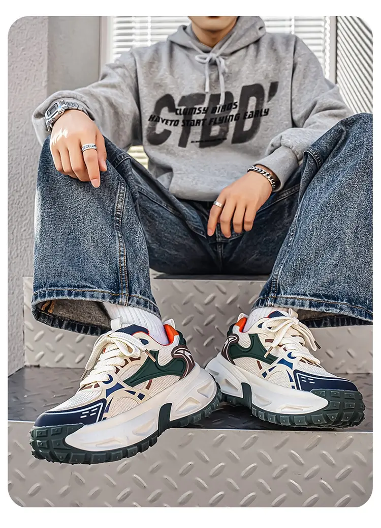 Chaussures de sport antidérapantes pour hommes, chaussures décontractées à plateforme rehaussante, chaussures tendance pour papa_voghion.com